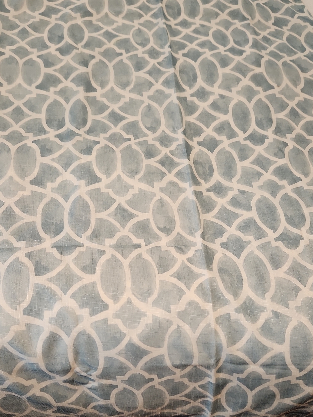 Cream And Light Teal Geometric Pattern Shower Curtain